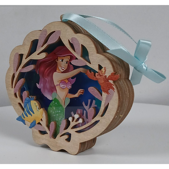 Hallmark Disney Ornament The Little Mermaid Ariel & Friends Wood Figure - Picture 9 of 11